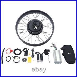 1500W 48V E-Bike Conversion Kit Snow Bike 26'' Rear Motor Wheel LCD Display New