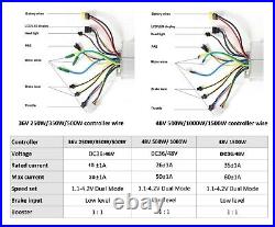 36V Geared Motor 48V Non-gear Direct Drive Hub Motor Electric Bike Kit 250-1500W