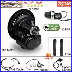 36/48V Mid Drive Electric Bicycle Central Motor LCD Display E-Bike DIY Refit Kit