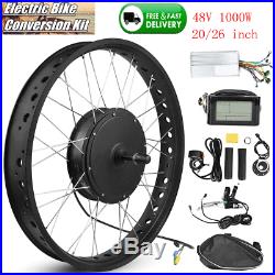 48V 1000W Electric Bicycle Bike Hub Motor Conversion Kits 20''/26'' Wheel Refit