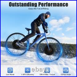 48V 1500W 26 Electric Bicycle Conversion Kit Fat Tire For E-Bike Snow Bike