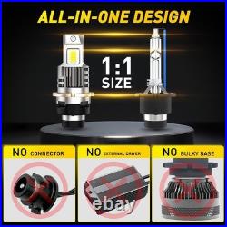 4x 100W D2S D2R LED Headlight Bulbs 50000LM White HID Xenon Lamp Conversion Kit