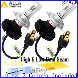Alla Lighting H4 LED Headlight Conversion Kits Bulbs White Yellow Blue Color DIY