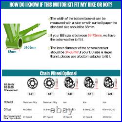 BAFANG 36V350W CAN+VD03 EBicycle Conversion Kits BBS01B DIY Mid Drive Motor