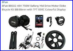 BBS02 48V 750W 8fun Bafang Mid Drive Motor Electric Bike Conversion Kit BB68mm