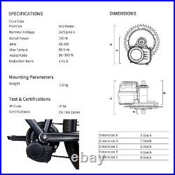 E-Bike Tongsheng TSDZ2 48V 500W 36V 250W Mid Drive Motor Conversion Kits 21Ah