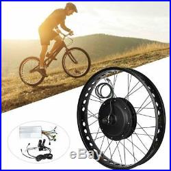 Electric Bicycle 48V 1000W Hub Motor Waterproof Conversion Kit Wheel 26x4 inch