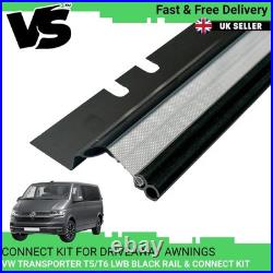 For Vw T5 T6 2003-2024 Awning Rail & Drive Away Connect Kit Lwb/black