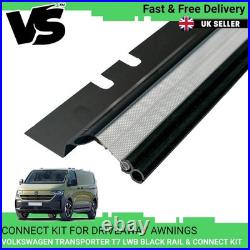 For Vw T7 Transporter Awning Rail & Drive Away Connect Kit Lwb Black