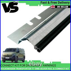 For Vw Transporter T7 Awning Rail & Drive Away Connect Kit Swb/silver