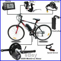 Geared Torque Sensor Mid-Drive Kit eBike LCD Display 36V 350W Conversion Kit