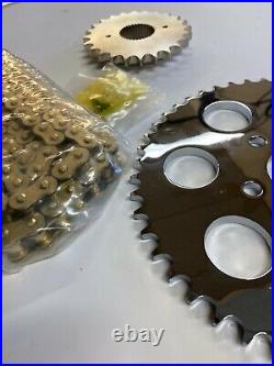 Gold Chain Drive Sprocket Conversion Kit For 5 Speed Harley Softail 1986-1999