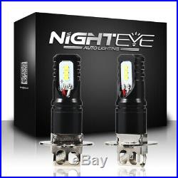 NIGHTEYE 1 Pair 160W H3 LED Bulbs Fog Lights Car Driving Conversion Kit 6500K UK