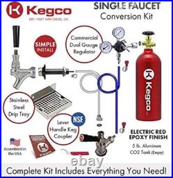 Premium Kegerator Conversion Kit with 5 Lb. CO2 Tank Easy 1-Tap Setup