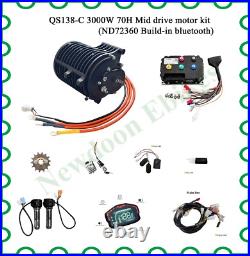 QS138-C 70H 3KW V3 72V Mid drive BLDC Motor with Fardriver sine wave controller QS138-C 70H 3KW V3 72V Mid drive BLDC Motor with Fardriver sine wave controller