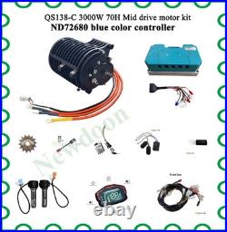 QS138-C 70H 3KW V3 72V Mid drive BLDC Motor with Fardriver sine wave controller