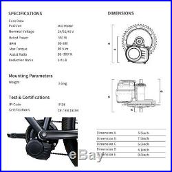 Tongsheng TSDZ2H 36V 250W Torque Sensor Mid Drive Motor Ebike Conversionn Kits